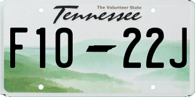 TN license plate F1022J