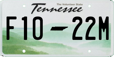 TN license plate F1022M