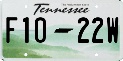 TN license plate F1022W