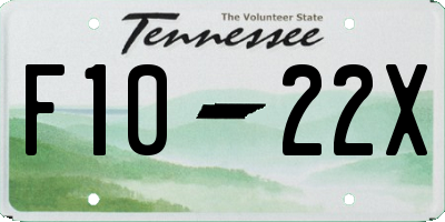 TN license plate F1022X