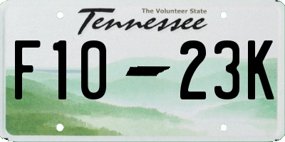 TN license plate F1023K