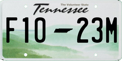 TN license plate F1023M