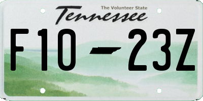 TN license plate F1023Z