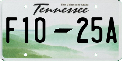 TN license plate F1025A