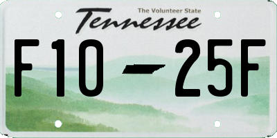 TN license plate F1025F
