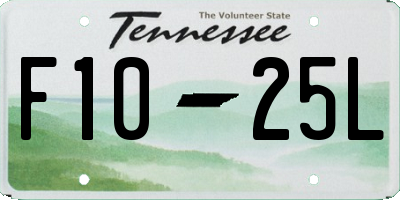 TN license plate F1025L