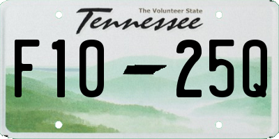 TN license plate F1025Q