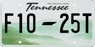 TN license plate F1025T