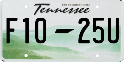 TN license plate F1025U