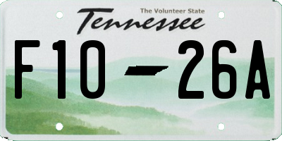 TN license plate F1026A