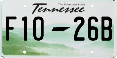 TN license plate F1026B
