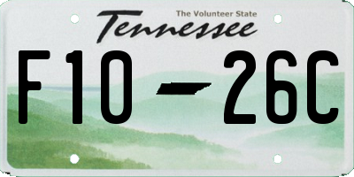 TN license plate F1026C