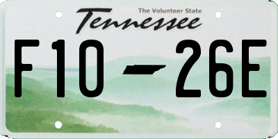 TN license plate F1026E
