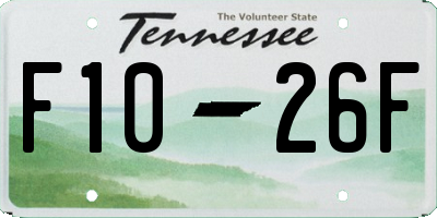 TN license plate F1026F