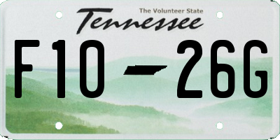 TN license plate F1026G