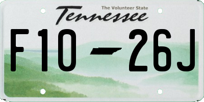 TN license plate F1026J