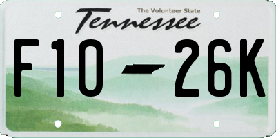 TN license plate F1026K