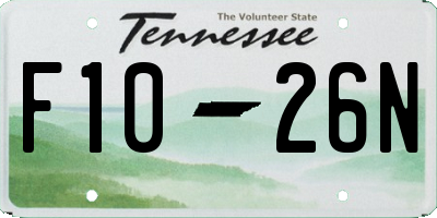 TN license plate F1026N