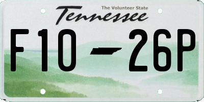 TN license plate F1026P