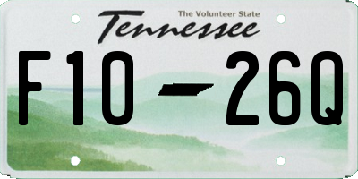 TN license plate F1026Q