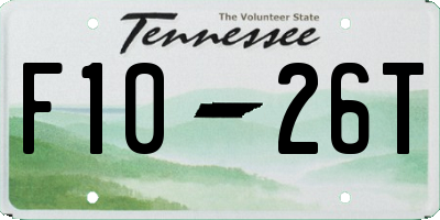 TN license plate F1026T