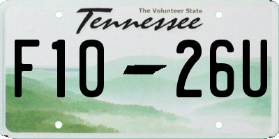 TN license plate F1026U