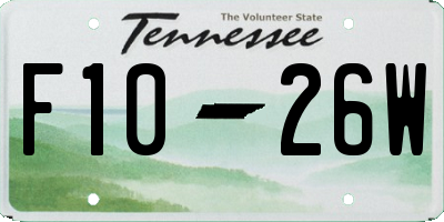 TN license plate F1026W