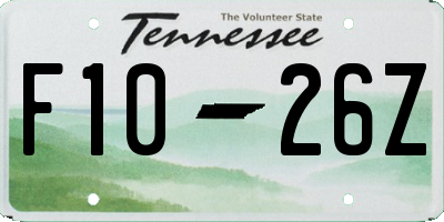 TN license plate F1026Z