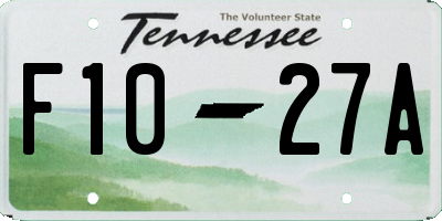 TN license plate F1027A