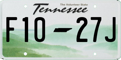 TN license plate F1027J