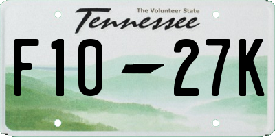 TN license plate F1027K
