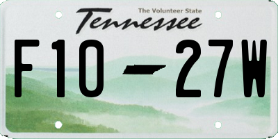 TN license plate F1027W