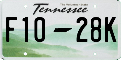 TN license plate F1028K