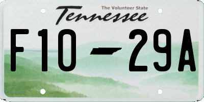 TN license plate F1029A