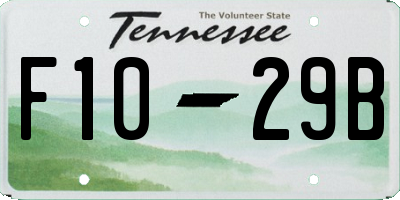 TN license plate F1029B