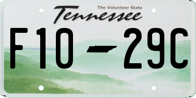 TN license plate F1029C