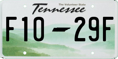 TN license plate F1029F