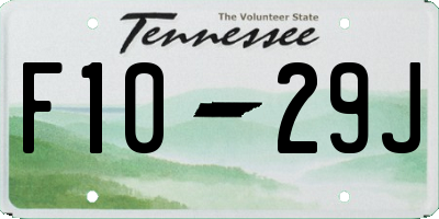 TN license plate F1029J