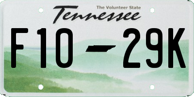 TN license plate F1029K