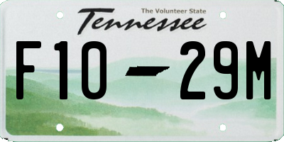 TN license plate F1029M
