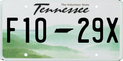 TN license plate F1029X