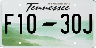 TN license plate F1030J