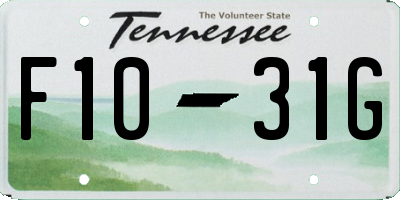 TN license plate F1031G