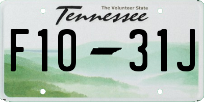 TN license plate F1031J