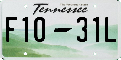 TN license plate F1031L