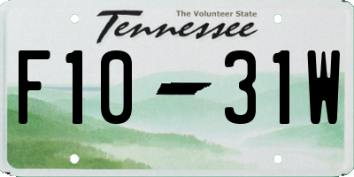 TN license plate F1031W