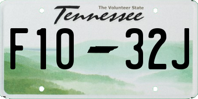 TN license plate F1032J