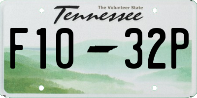 TN license plate F1032P
