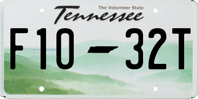 TN license plate F1032T