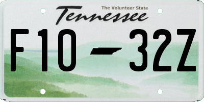 TN license plate F1032Z